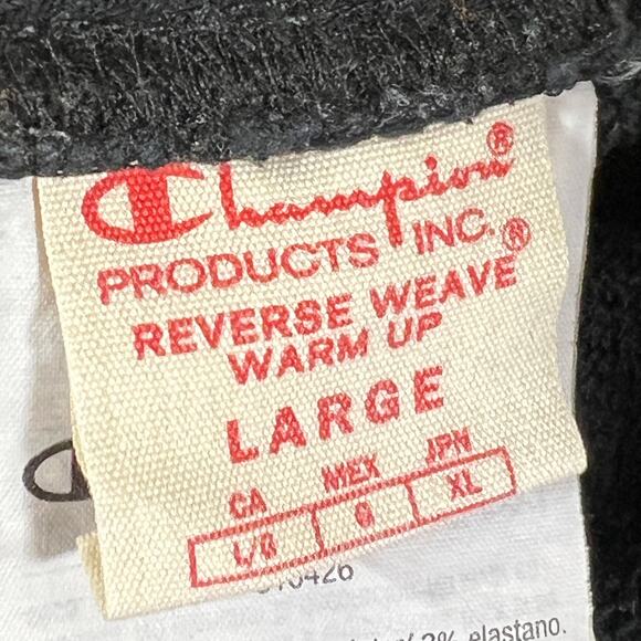 VTG 80's Champion Reverse Weave Warm-Up Sweatpants Black Made in USA Men's Large - Picture 8 of 12